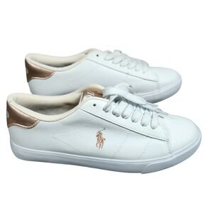 Polo by Ralph Lauren White and Gold Athletic Shoes